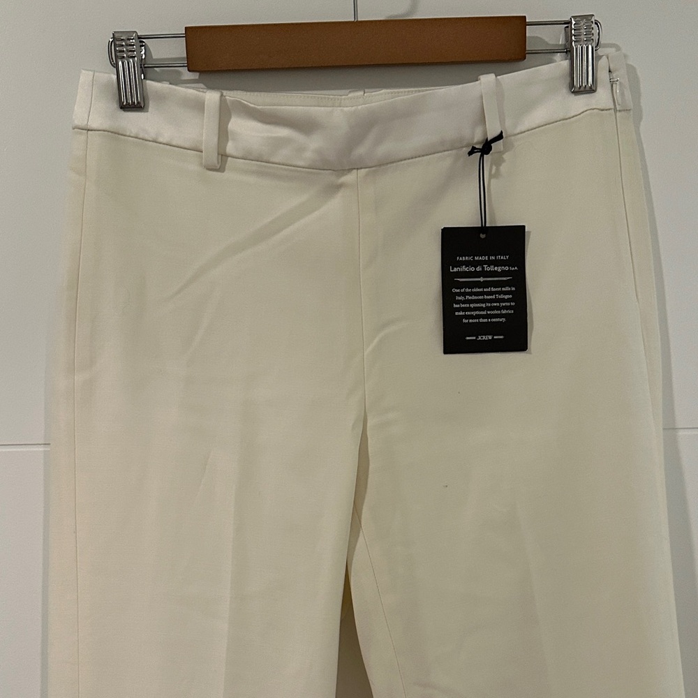 J. Crew Cream Stella pant in tuxedo wool
